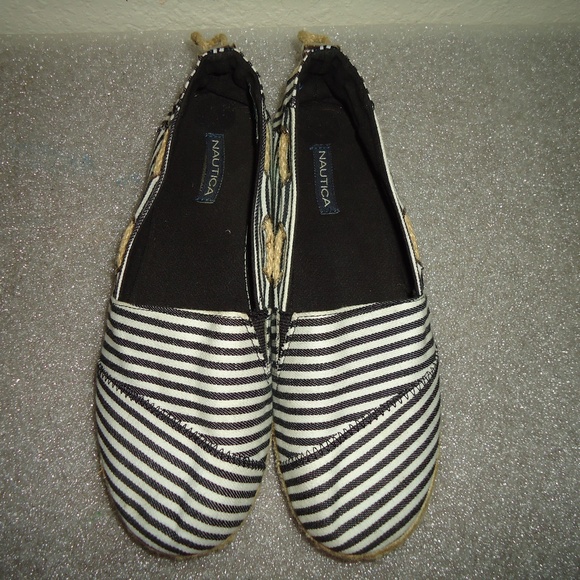 Nautica Women's Rudder Striped Espadrille Flats Size-7.5/38.5 - Picture 4 of 12